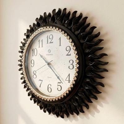 Relógio De Parede Místico Solar Preto Oriental Rustico 45cm