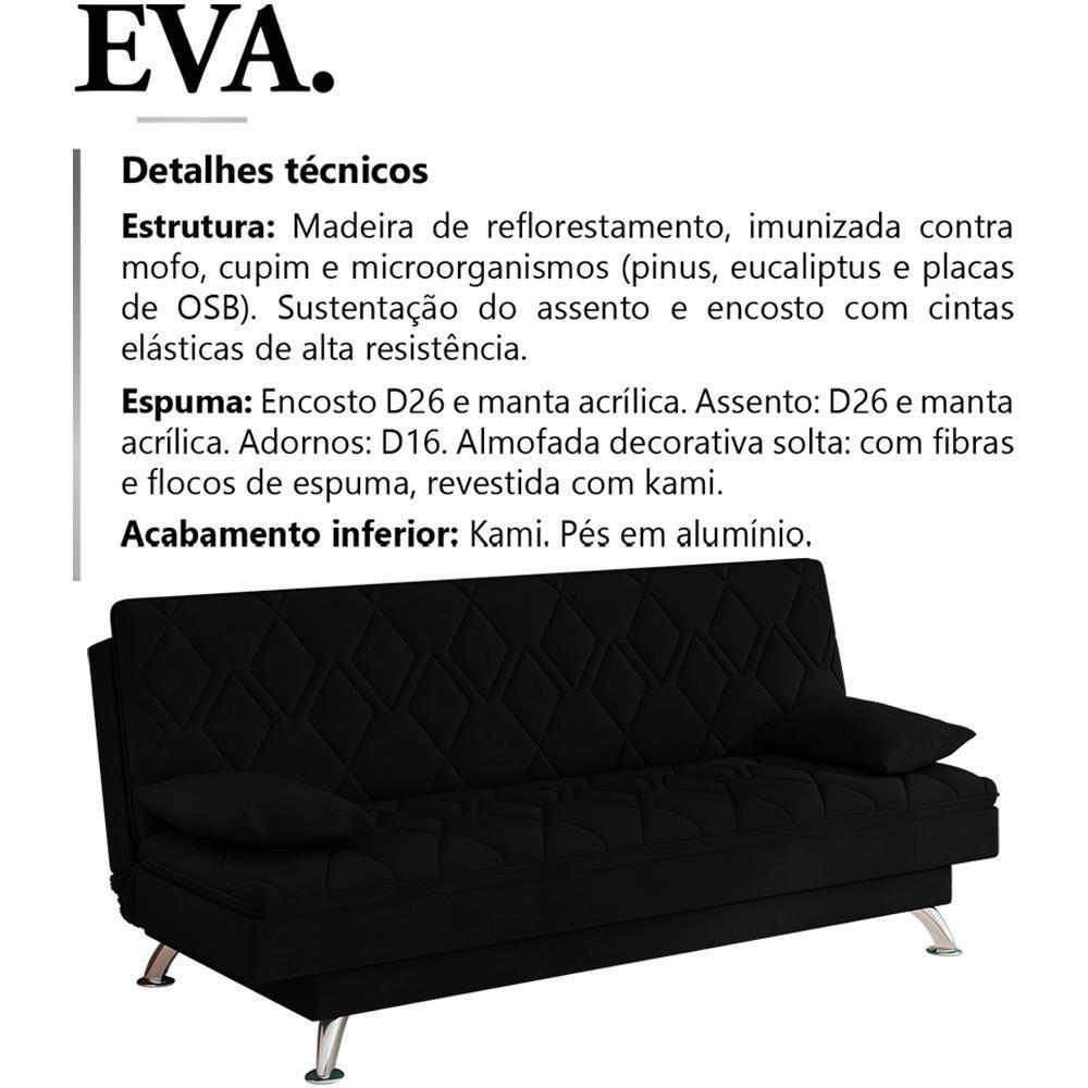 Sofa Cama 3 Lugares 193 Cm Eva Veludo Sl 944 Moll Sl 944 - 7