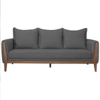 Sofá 3 Lugares Argentina Linho - Doce Sonho Móveis Cor Cinza Escuro - 5