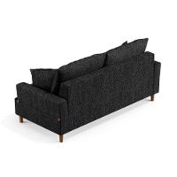 Sofá 3 Lugares 200Cm Com Almofadas Veras D05 Linho Grafite - Mpozenato