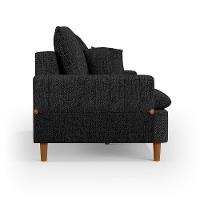 Sofá 3 Lugares 200Cm Com Almofadas Veras D05 Linho Grafite - Mpozenato - 7