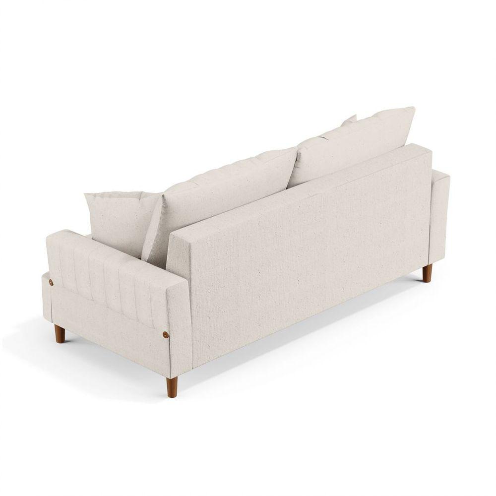 Sofá 3 Lugares 180cm Com Almofadas Veras D05 Linho Cru - 3