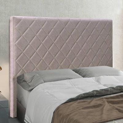 Cabeceira Casal King 1,95m Com Costura Bordada Em Tecido Linho Diamante – Lucadi Rústico Areia