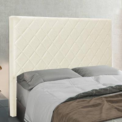 Cabeceira Casal Queen 1,60m Com Costura Bordada Em Tecido Linho Diamante – Lucadi Rústico Natural