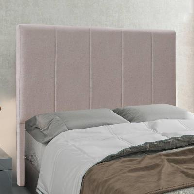 Cabeceira Casal Queen 1,60m Com Design Vertical Bordado Em Tecido Linho Cristal – Lucadi Rústico Areia