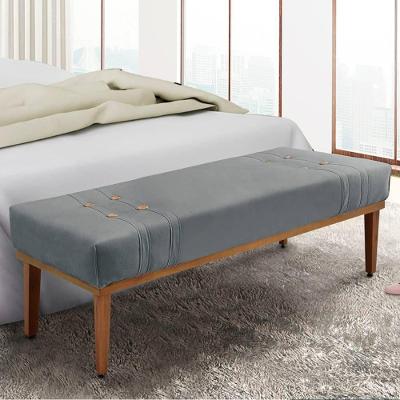 Recamier 1,60m Com Base De Madeira Maciça Em Tecido Veludo Gênova - Lucadi Cinza
