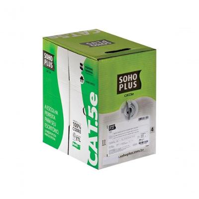 Cabo Lan U-utp Cat.5e 305m Cinza 100% Cobre