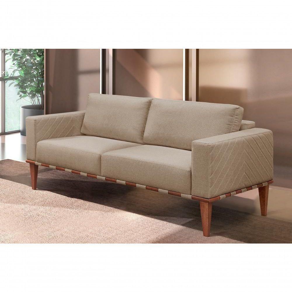 Sofá Namoradeira Bella Luxo Castellar Móbile Linho Bege Linho Bege - 3