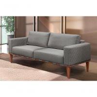 Sofá Namoradeira Bella Luxo Castellar Móbile Linho Cinza Linho Cinza - 4