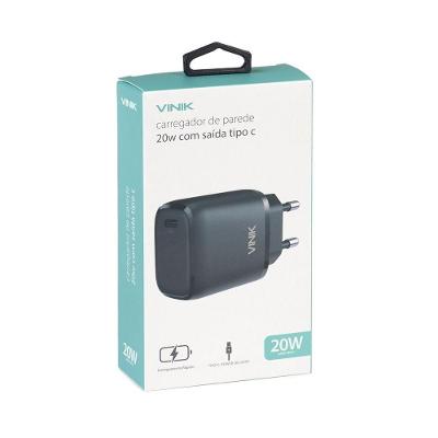 Carregador De Parede 20w Tipo C 12v Preto