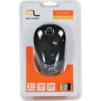 Mouse Sem Fio 2.4ghz Preto 1200dpi Usb
