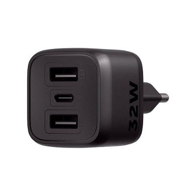 Carregador Ultrarrápido 32w C- 3 Portas Usb (2 Usb-a + 1 Usb