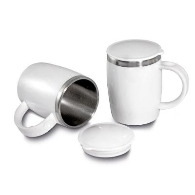Caneca Térmica Elegante 400ml Com Tampa Segura - Ideal Para Bebidas Quentes E Frias
