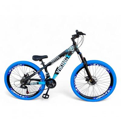 Bicicleta Aro 26 Vikingx Tuff Freeride 21v Aro Vmaxx Freio A Disco Garfo Suspensão Pneu Flame preto-Azul X25