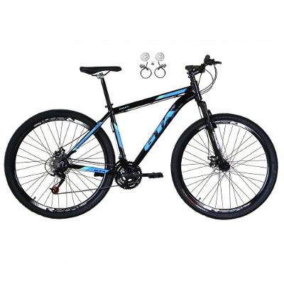 Bicicleta Aro 29 Gta Start Freio Hidráulico 21v Alumínio Mountain Bike Garfo Suspensão preto-Azul Tam: 17
