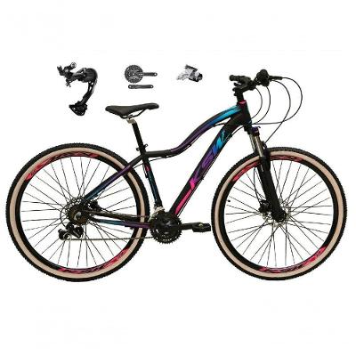 Bicicleta Aro 29 Ksw Mwza Feminina Câmbio Shimano Alívio-altus 27v Freio Hidráulico Garfo C-trava preto-pink-Azul;ta