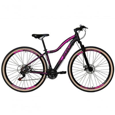 Bicicleta Feminina Aro 29 Ksw Mwza Alumínio 27v Freio A Disco Mecânico Garfo Com Suspensão preto-rosa Tam: 15