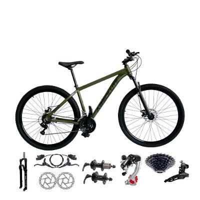 Bicicleta Aro 29 Absolute Nero 5 Alumínio 24v Câmbios Shimano K7 Freio Hidráulico Garfo Comtrava oliva Tam: 15