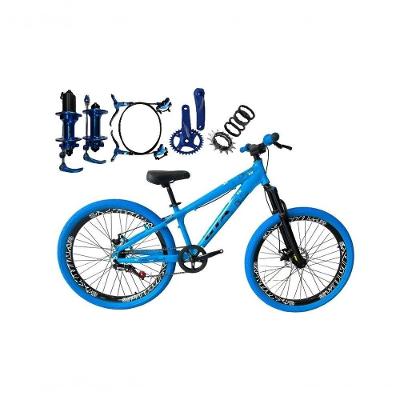 Bicicleta Aro 26 Gta Rebel Freeride Single Cubo K7 Barulhento Freio Hidraulico Aro Vmaxx Pneu Flame Azul