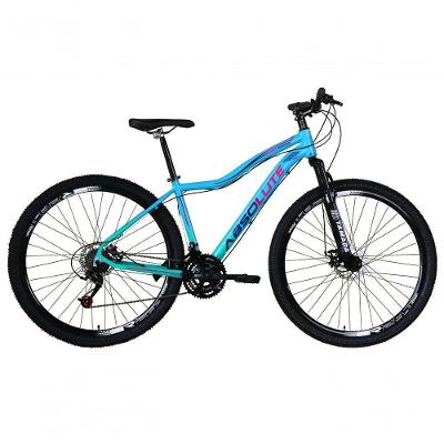 Bicicleta Aro 29 Absolute Hera Feminina 24v Freio A Disco Garfo Suspensão Mtb Alumínio Azul-Verde Tam: 17