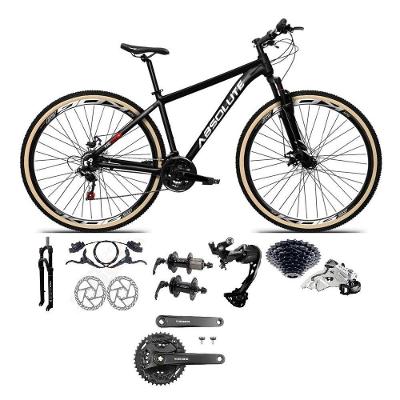 Bicicleta Aro 29 Absolute Nero 5 Câmbios Shimano Alívio-altus 27v Freio Hidráulico Garfo C-trava preto Tam: 17