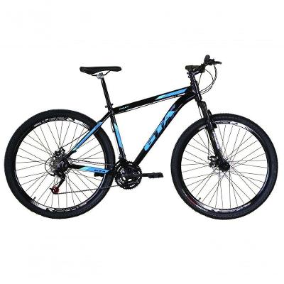 Bicicleta Aro 29 Gta Start Alumínio 27v K7 Freio A Disco Garfo Suspensão Mountain Bike preto-Azul Tam: 19