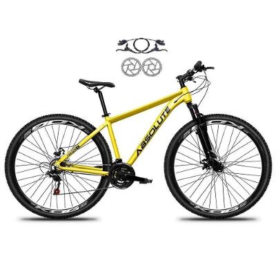 Bicicleta Aro 29 Absolute Nero 5 Alumínio 21v Freio Hidráulico Garfo Suspensão Mountain Bike amarelo Tam: 21