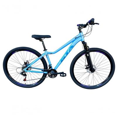 Bicicleta Aro 29 Gta Start Alumínio Mountain Bike 21v Freio A Disco Garfo Suspensão Azul-Roxo Tam: 15