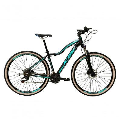 Bicicleta Aro 29 Ksw Mwza Feminina 27v Aluminio Freio A Disco Hidráulico K7 Garfo Com Trava preto-Azul Tam: 15