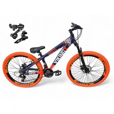 Bicicleta Aro 26 Vikingx Tuff Câmbios Shimano 21v Freeride Freio A Disco Aro Vmaxx Pneu Flame Roxo-Laranja X25