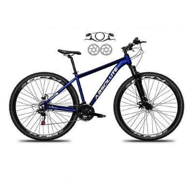 Bicicleta Aro 29 Absolute Nero 5 Alumínio 21v Freio Hidráulico Garfo Suspensão Mountain Bike Azul Tam: 15