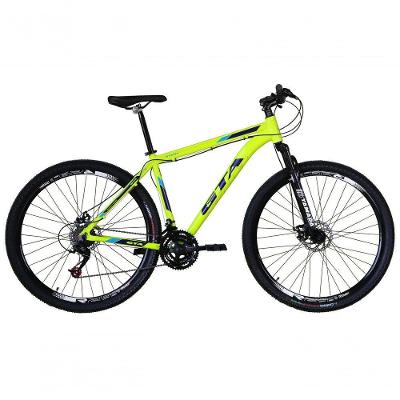 Bicicleta Aro 29 Gta Start Alumínio 27v K7 Freio A Disco Garfo Suspensão Mountain Bike amarelo Tam: 19