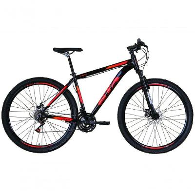 Bicicleta Aro 29 Gta Start Alumínio 27v K7 Freio A Disco Garfo Suspensão Mountain Bike preto-vermelho Tam: 15