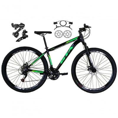 Bicicleta Aro 29 Gta Start Feminina Câmbios Shimano Freio Hidráulico 21v Mtb Alumínio preto-Verde Tam: 21