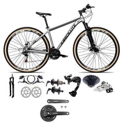 Bicicleta Aro 29 Absolute Nero 5 Câmbios Shimano Alívio-altus 27v Freio Hidráulico Garfo C-trava cinza Tam: 15