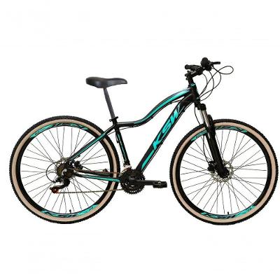 Bicicleta Feminina Aro 29 Ksw Mwza Alumínio 27v Freio A Disco Mecânico Garfo Com Suspensão preto-Azul Tam: 17