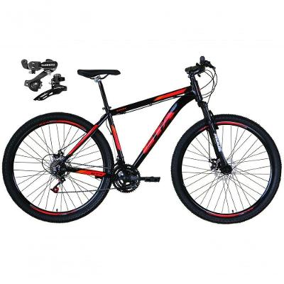 Bicicleta Aro 29 Gta Start Câmbios Shimano 21v Freio A Disco Mountain Bike Alumínio preto-vermelho Tam: 19