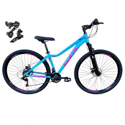 Bicicleta Aro 29 Gta Start Câmbios Shimano 21v Freio A Disco Mountain Bike Alumínio Azul-rosa Tam: 15