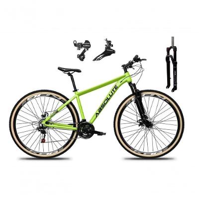 Bicicleta Aro 29 Absolute Nero 5 Câmbios Shimano 24v Alumínio Garfo Com Trava Mountain Bike Verde Tam: 17