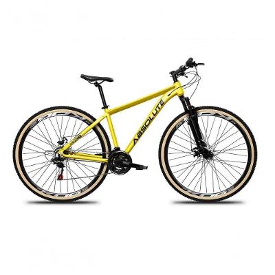 Bicicleta Aro 29 Absolute Nero 5 Alumínio Mtb 27v K7 Freio A Disco Garfo Suspensão amarelo Tam: 19
