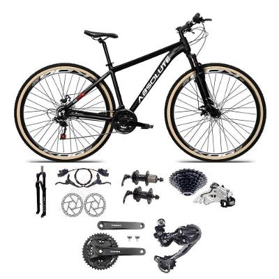 Bicicleta Aro 29 Absolute Nero 5 Câmbios Shimano Deore-altus 27v Freio Hidráulico Garfo C-trava preto Tam: 17