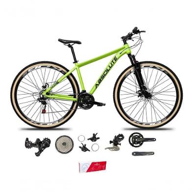 Bicicleta Aro 29 Absolute Nero 5 Alumínio 2x9 Freios Hidráulicos K7 Garfo Com Trava 18v Mtb Verde Tam: 19