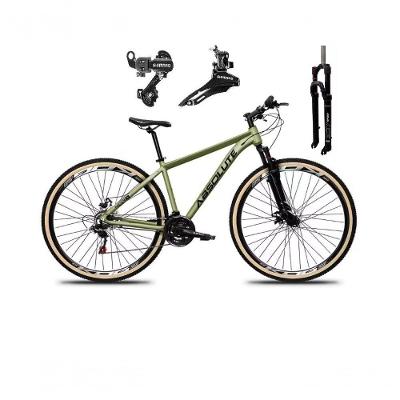 Bicicleta Aro 29 Absolute Nero 5 Câmbios Shimano 24v Alumínio Garfo Com Trava Mountain Bike oliva Tam: 17