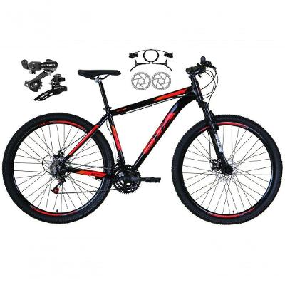 Bicicleta Aro 29 Gta Start Feminina Câmbios Shimano Freio Hidráulico 21v Mtb Alumínio preto-vermelho Tam: 21