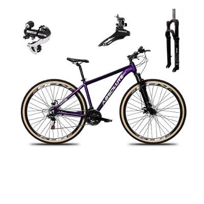 Bicicleta Aro 29 Absolute Nero 5 Câmbio Shimano 24v Acera K7 Garfo Com Trava Freio A Disco Roxo Tam: 19