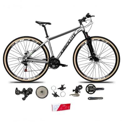 Bicicleta Aro 29 Absolute Nero 5 Alumínio 2x9 Freios Hidráulicos K7 Garfo Com Trava 18v Mtb cinza Tam: 23