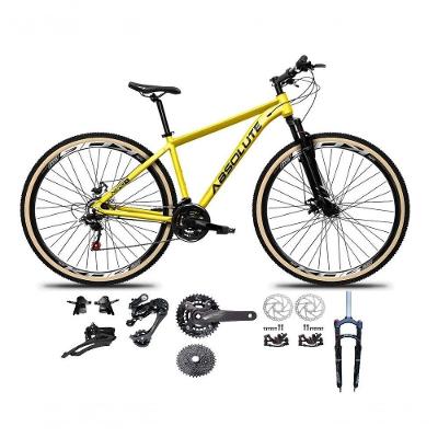 Bicicleta Aro 29 Absolute Nero 5 Kit 2x9 Gta Sunrun K7 Freio A Disco Garfo Com Trava Mtb amarelo Tam: 21