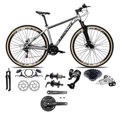 Bicicleta Aro 29 Absolute Nero 5 Câmbios Shimano Altus 27v Freios Hidráulico Garfo C-trava cinza Tam: 23
