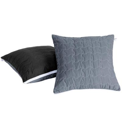 Par De Capas De Almofada Shield Dupla Face Hipercal 100% Poliéster - Cinza/preto