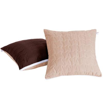 Par De Capas De Almofada Shield Dupla Face Hipercal 400 Fios 100% Poliéster - Marrom/cáqui